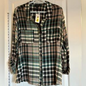 NWT XL Intro Multicolor Plaid Shirt
